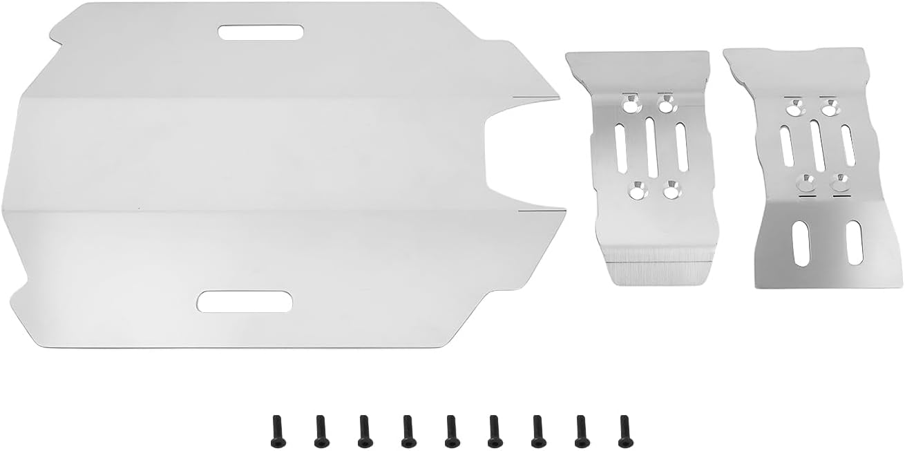1x Satz Edelstahl-chassis-schutzplatten Für Vorder- Und Rückseite, Kompatibel Mit Arrma 1/14 Mojave Grom