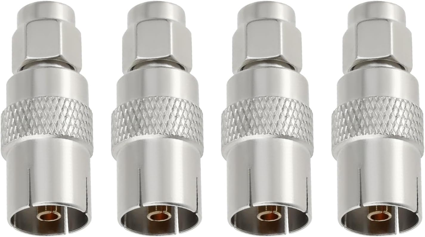 4er-pack Sma-stecker Auf Buchse (50 Ohm) Koaxial-tv-steckeradapter, Iec-dvb-t-tv-stecker Für Antennenadapter, Kabelverlängerungsanschluss