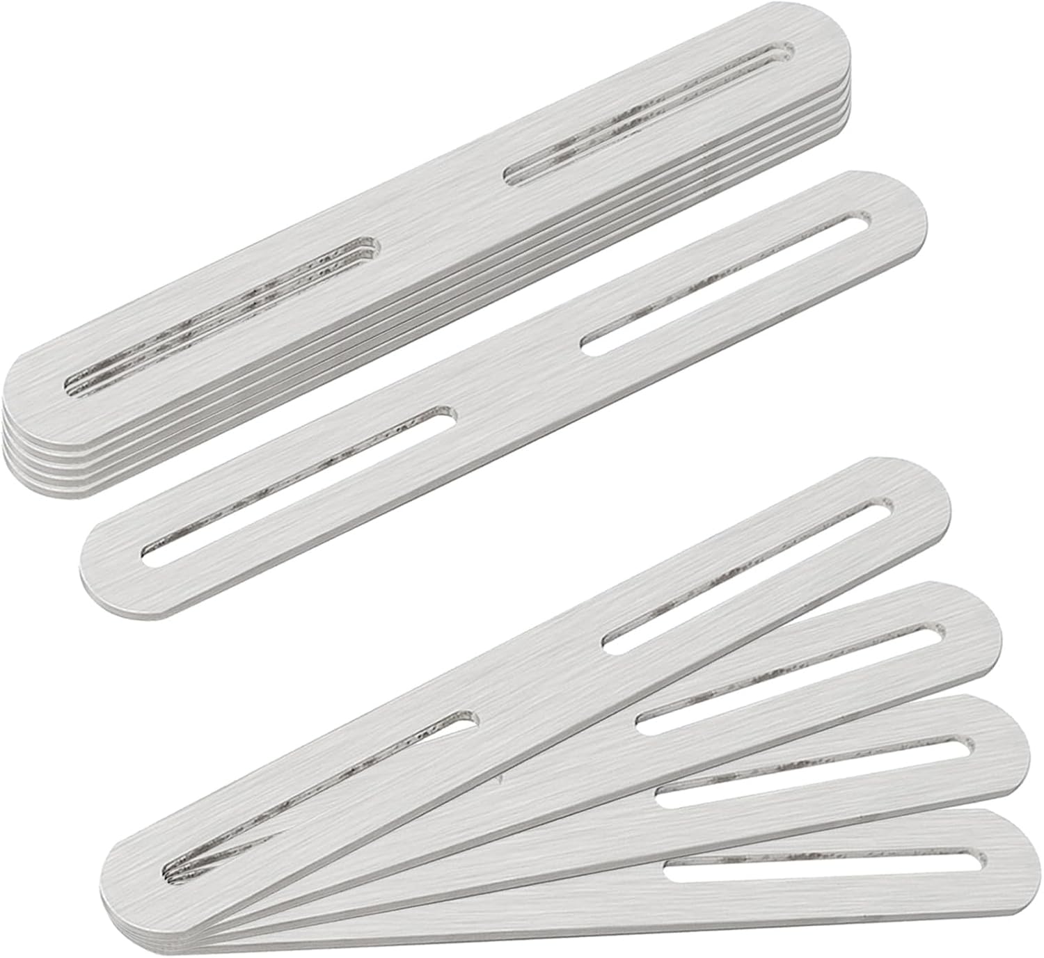 Set Mit 10 Flachen Edelstahlverbindern – 154 Mm – Verstellbar – Mit Langloch – Zur Reparatur Von Holzmöbeln – Silber