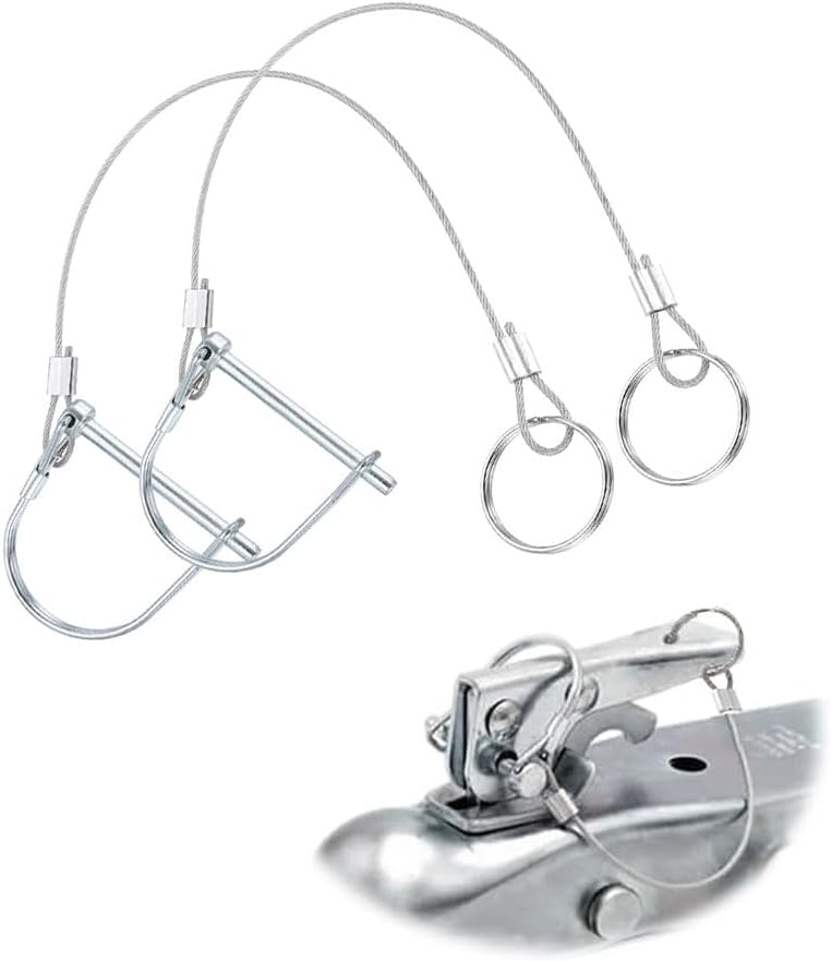 Set Mit 2 Professionellen 6,3 X 90 Mm Anhängerbolzen Mit D-förmigem Sicherungsring Für Landwirtschaftliche Anhängerkupplungen