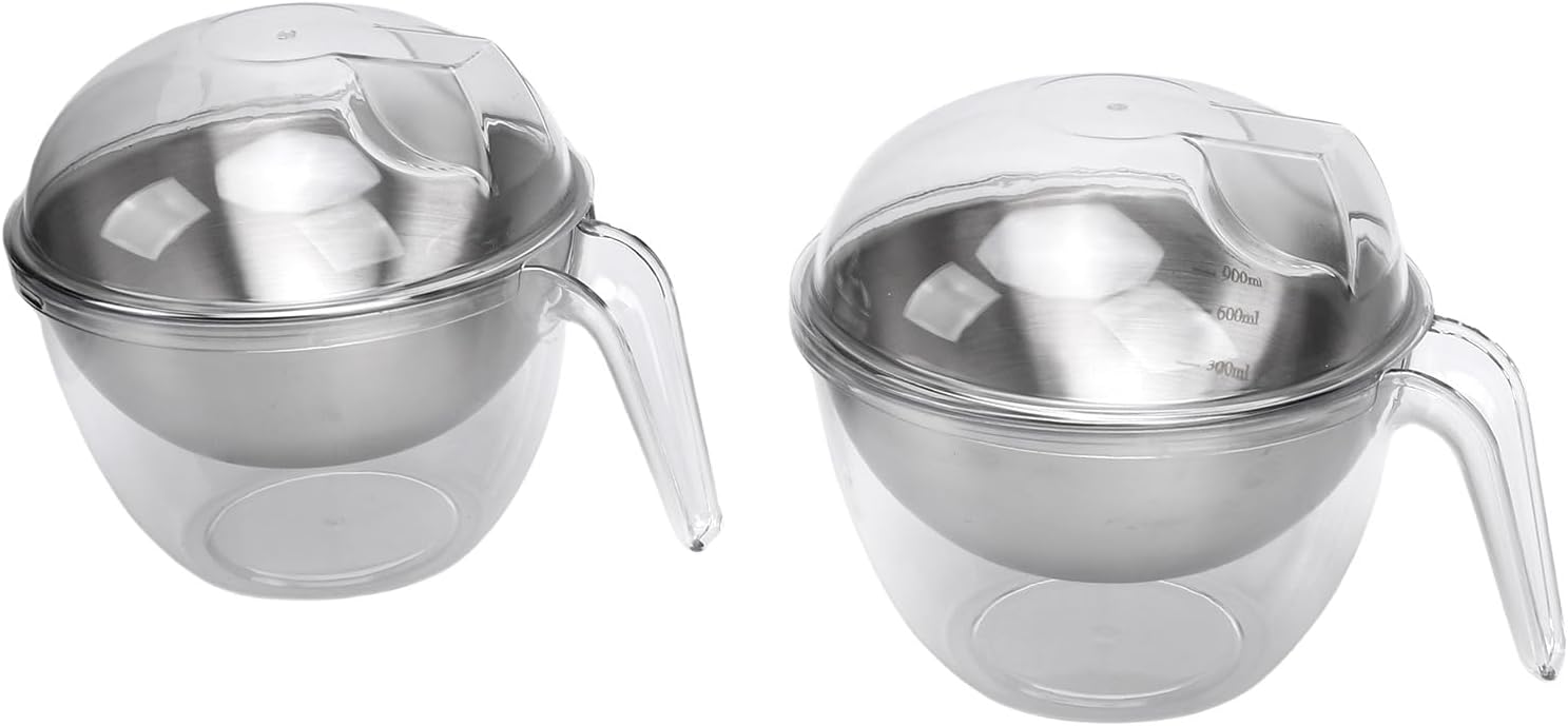 2-teilige Salatschüssel Aus Edelstahl Mit Transparentem Polycarbonat-deckel, Schräger, Gekühlter Servierbehälter, Ideal Für Küche Und Obst