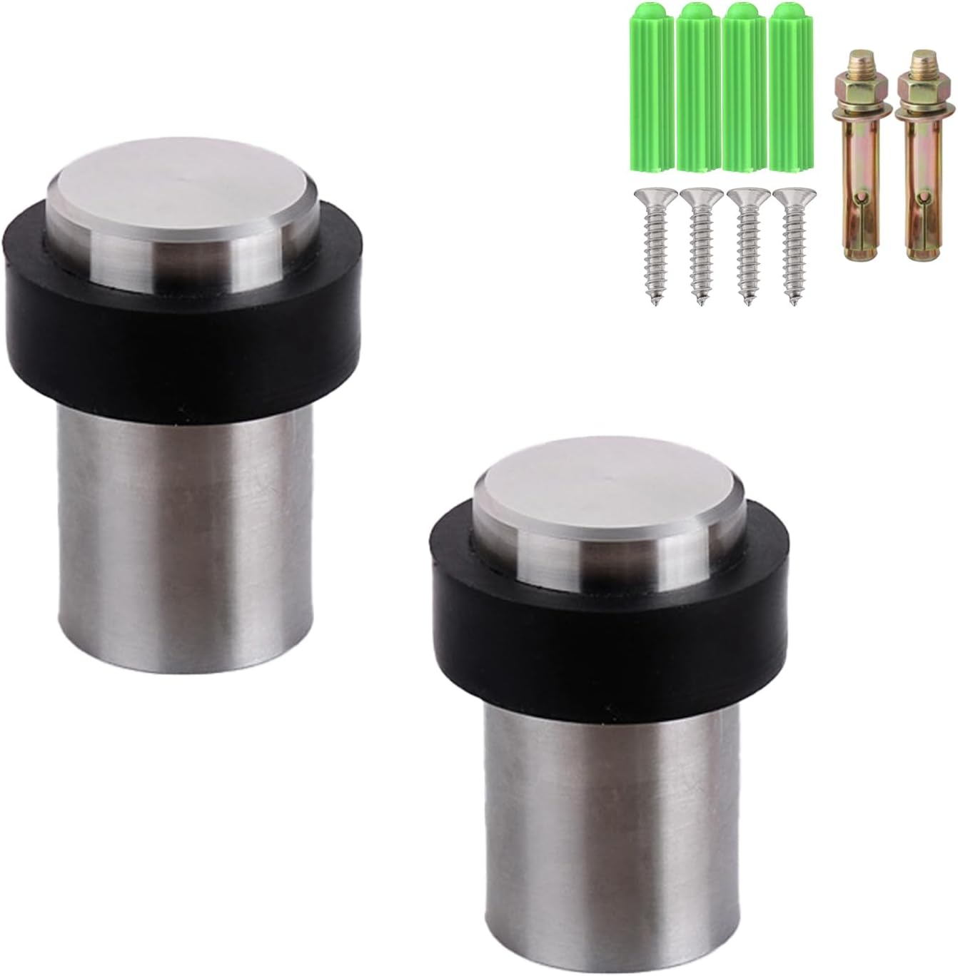 Türstopper Mit Schraube, Gummipufferring, 60 Mm, Türkeil Aus Edelstahl