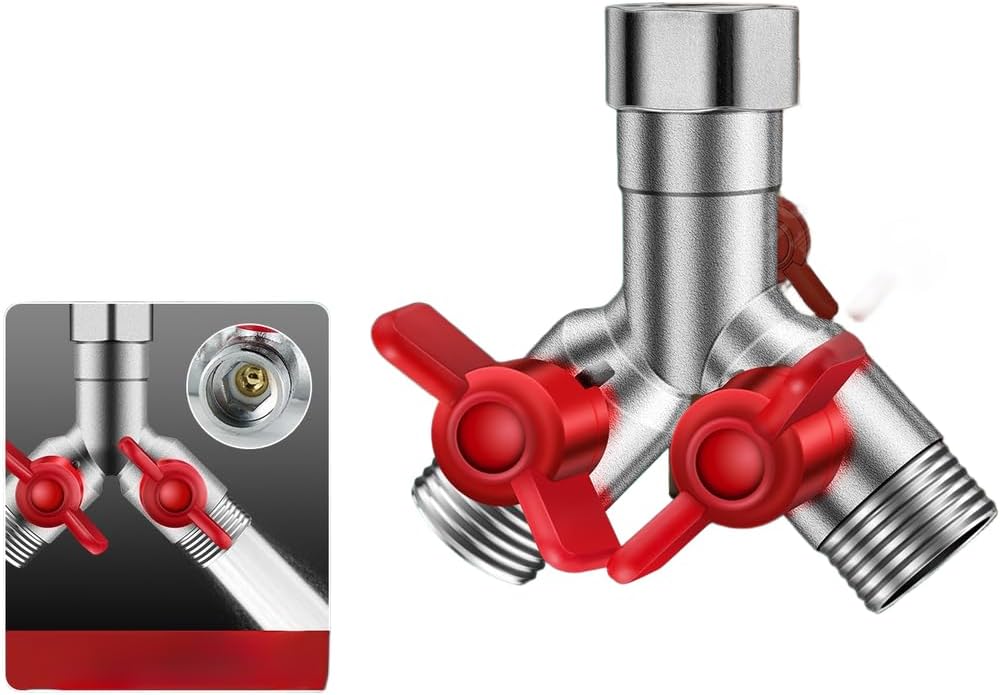 Doppelschalter-wasserhahn Aus Messing Mit 2-wege-wasserverteiler (a)