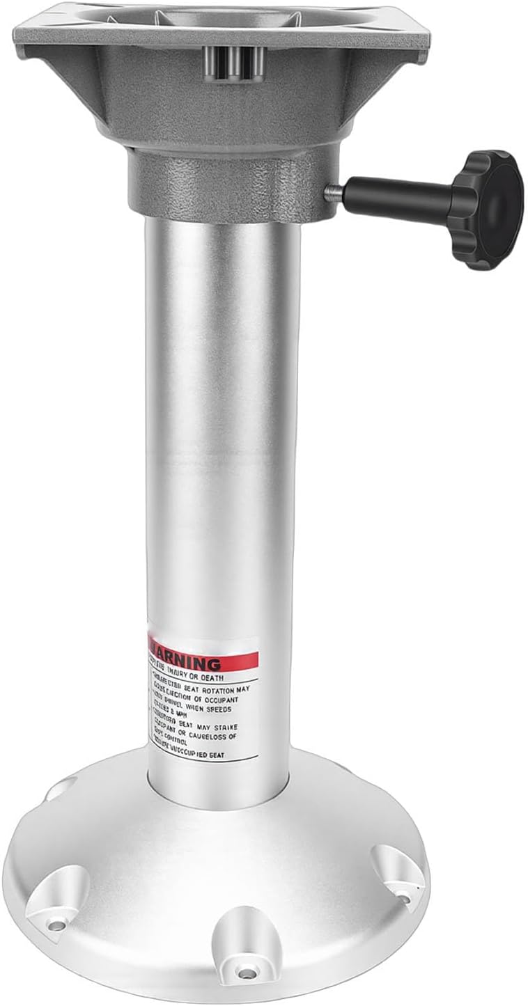Bootssitzsockel, 450 Mm Hohe Stütze Aus Aluminiumlegierung, Vorgebohrter, Um 360 Grad Drehbarer Sockel Mit Rostfreier Oberfläche Für Yachten, Pontons Und Wohnmobile