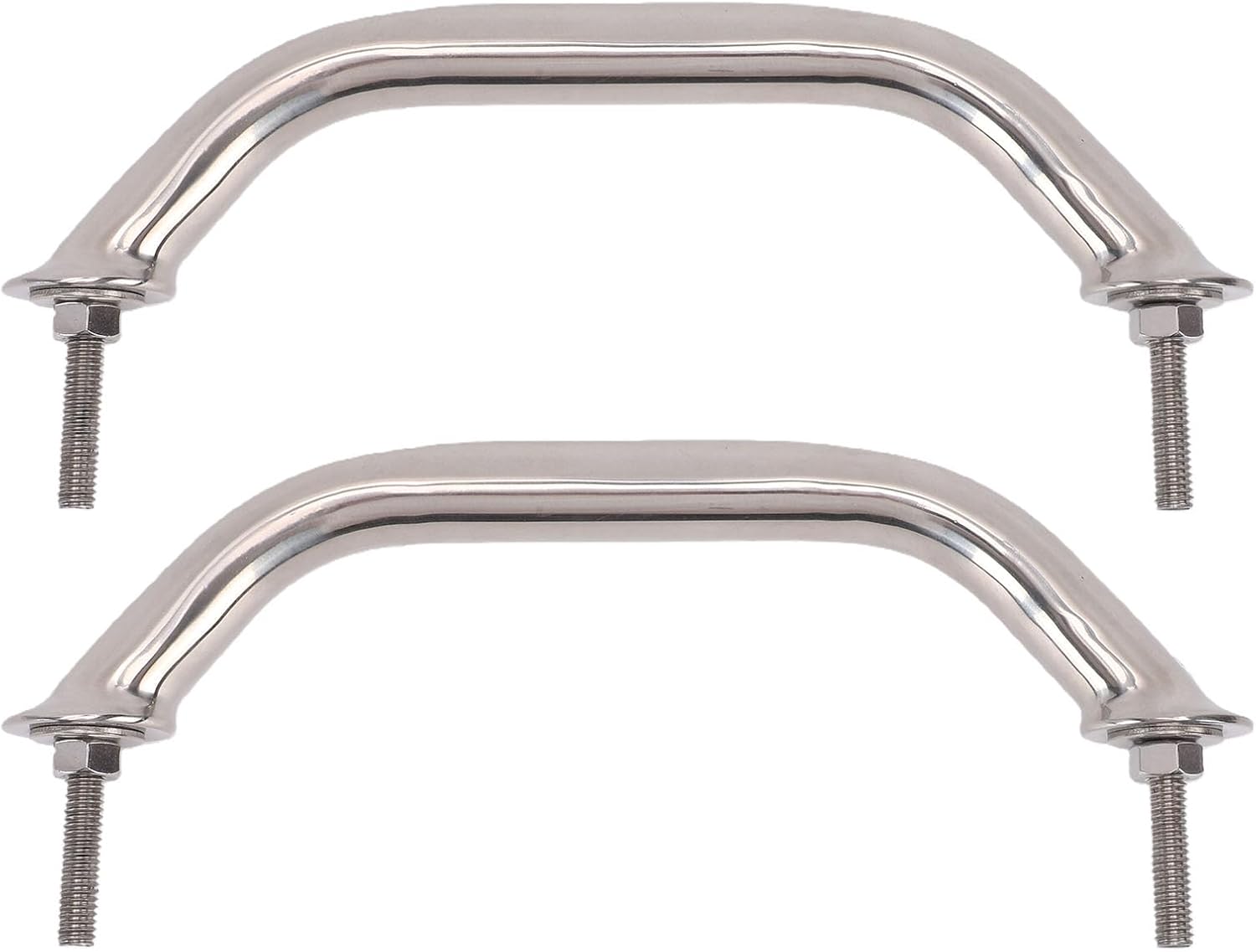 2er-pack Haltegriffe Aus Seewasserbeständigem Edelstahl, Robuste 23,5 Cm Lange Bootsreling Mit Flansch Und Muttern Für Boote, Yachten Und Wohnmobile