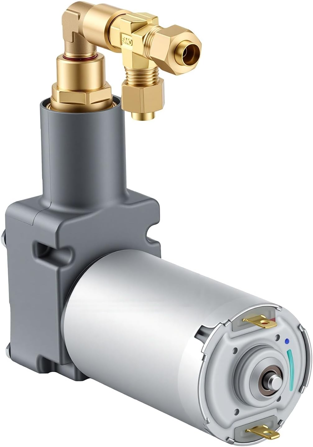 Lkw-sitz-luftkompressorpumpe Mit Doppeltem T-förmigem Messingadapter, Eloxiertem Aluminiumgehäuse Für Den Austausch Von Gefederten Fahrersitzen (12v)