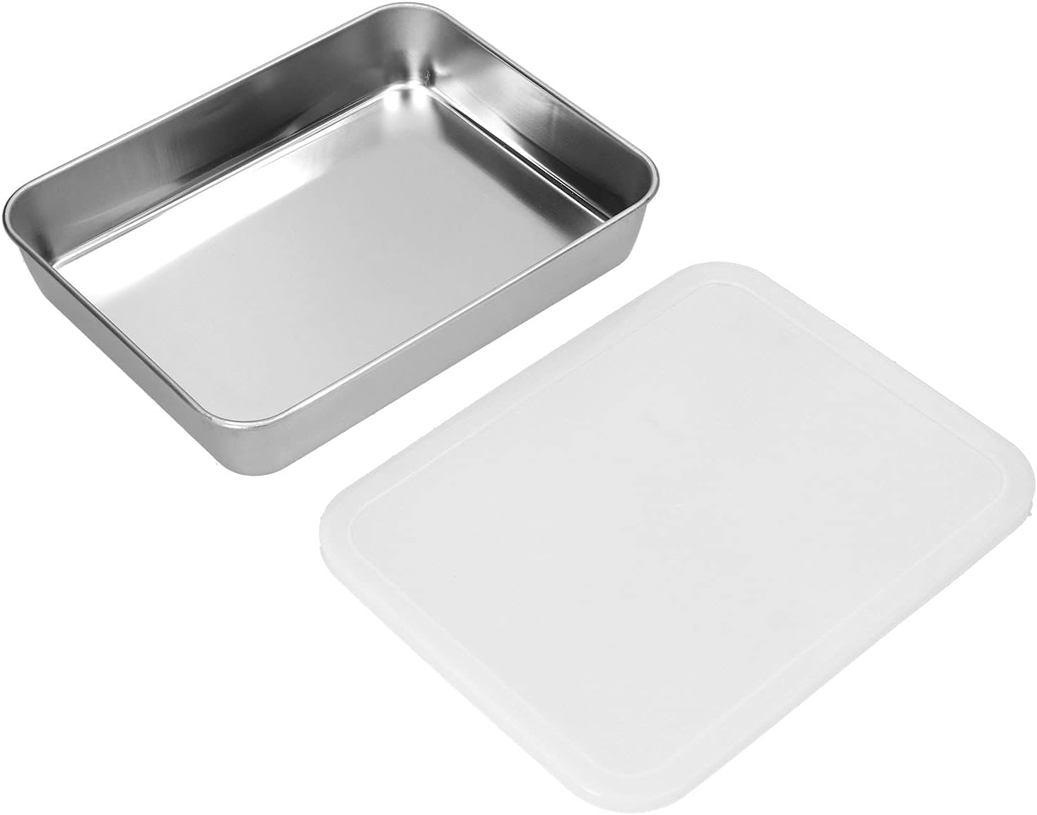 Backblech Aus Edelstahl, Flaches Und Tiefes Antihaft-backblech Mit 5 Cm Hohem Rand Und Pp-deckel Für Den Backofen, Box