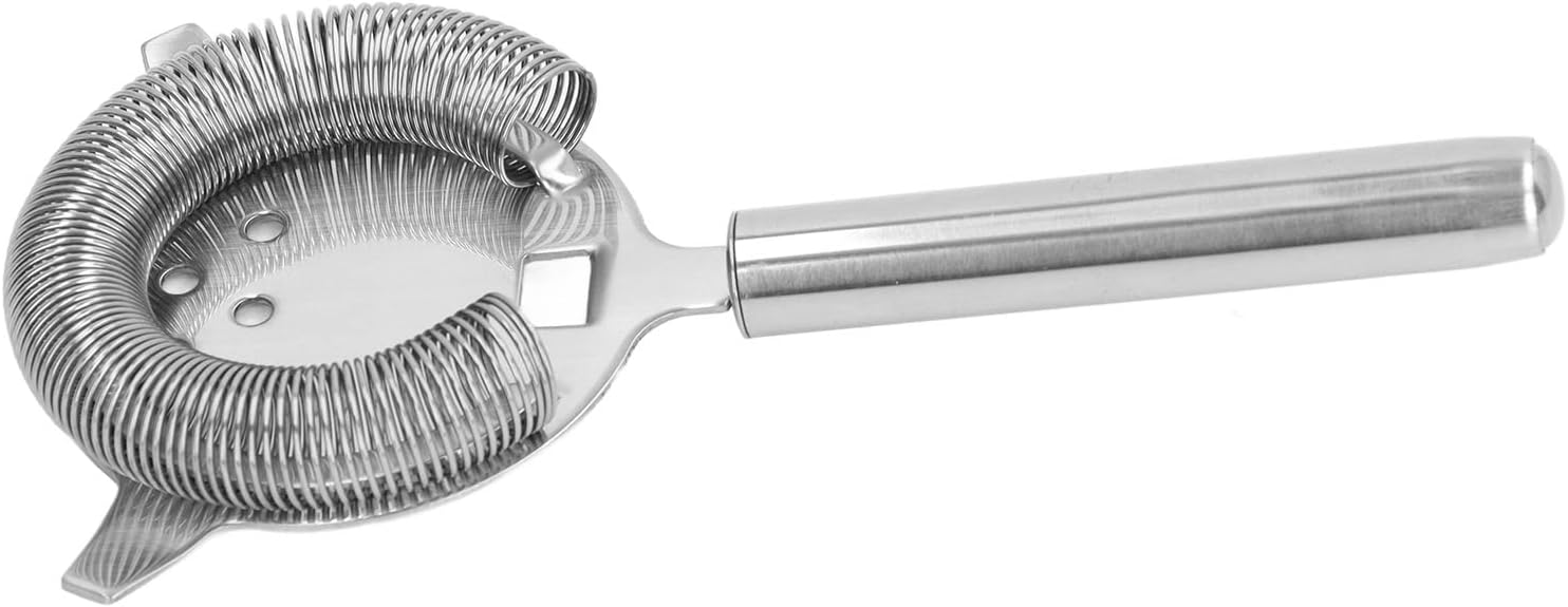 Cocktailsieb Aus Edelstahl Mit Feinmaschigen Spiralen Zum Filtern Von Eiswürfeln Und Fruchtfleisch, Für Ein Gleichmäßiges Ausgießen Von Getränken