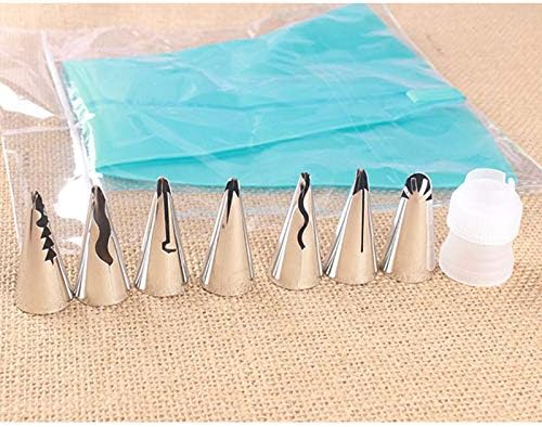 Set Mit 9 Spritztüllen Aus Edelstahl 304 Mit Silikon-spritzbeutel, Leicht Zu Reinigende Spritztüllen Für Anfänger