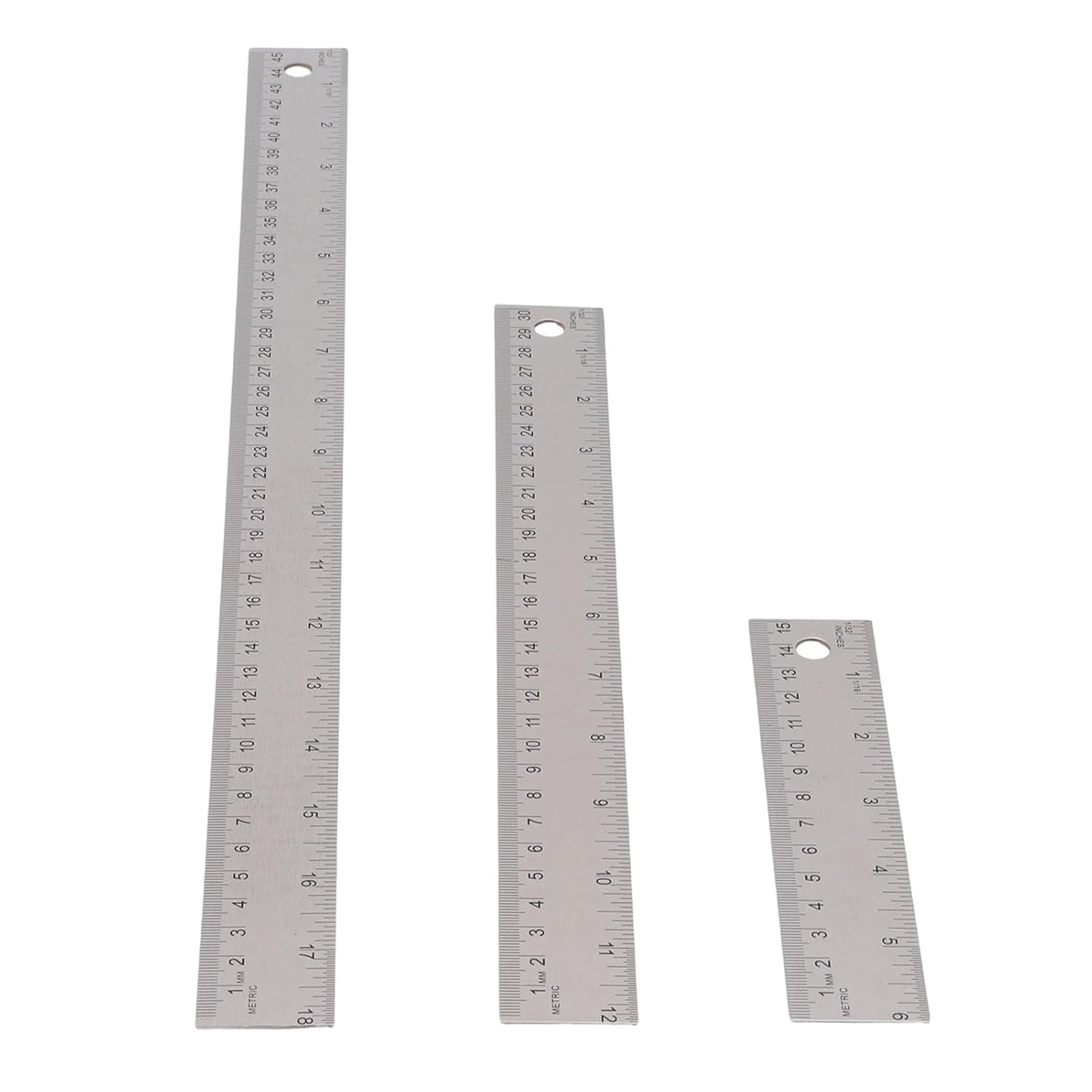 Set Mit 3 Edelstahl-linealen, 6, 12, 18 Zoll, Mit