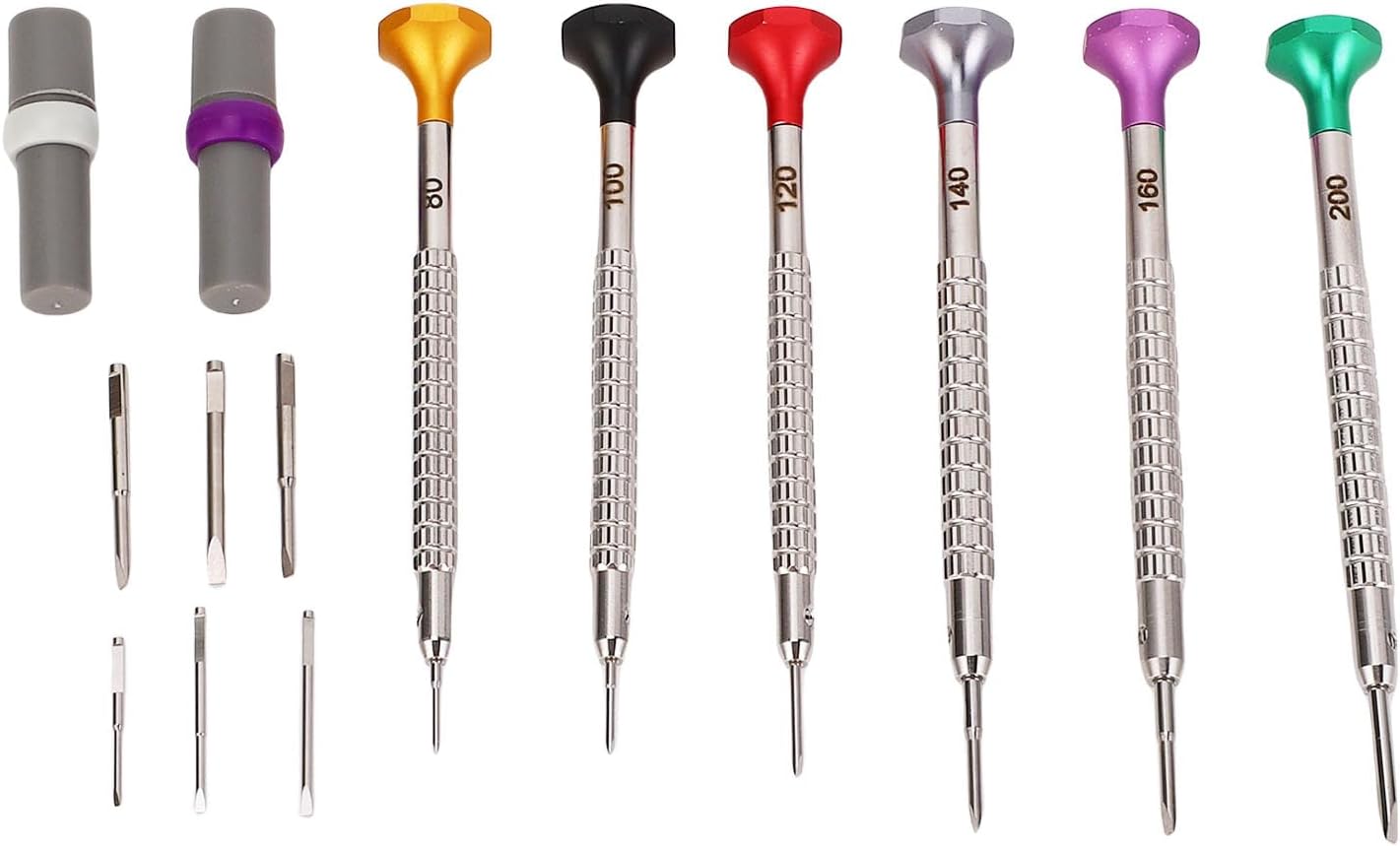 Schraubendreher-set Für Uhrenreparaturen, Edelstahl Mit Ergonomischem Griff Und Drehbarem Sockel, Zur Reparatur Kleiner Elektronischer Geräte Und Brillen