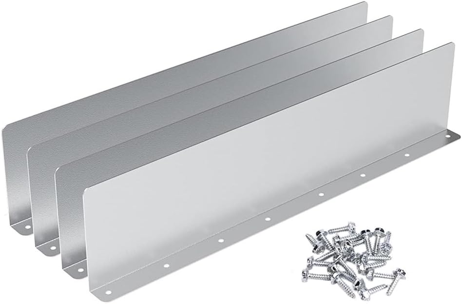 Set Aus 4 Aluminium-spritzschutzblechen Für Dachrinnen, Verhindert Das Überlaufen Der Dachrinne In Kehlen, Ecken Und Geraden Abschnitten.