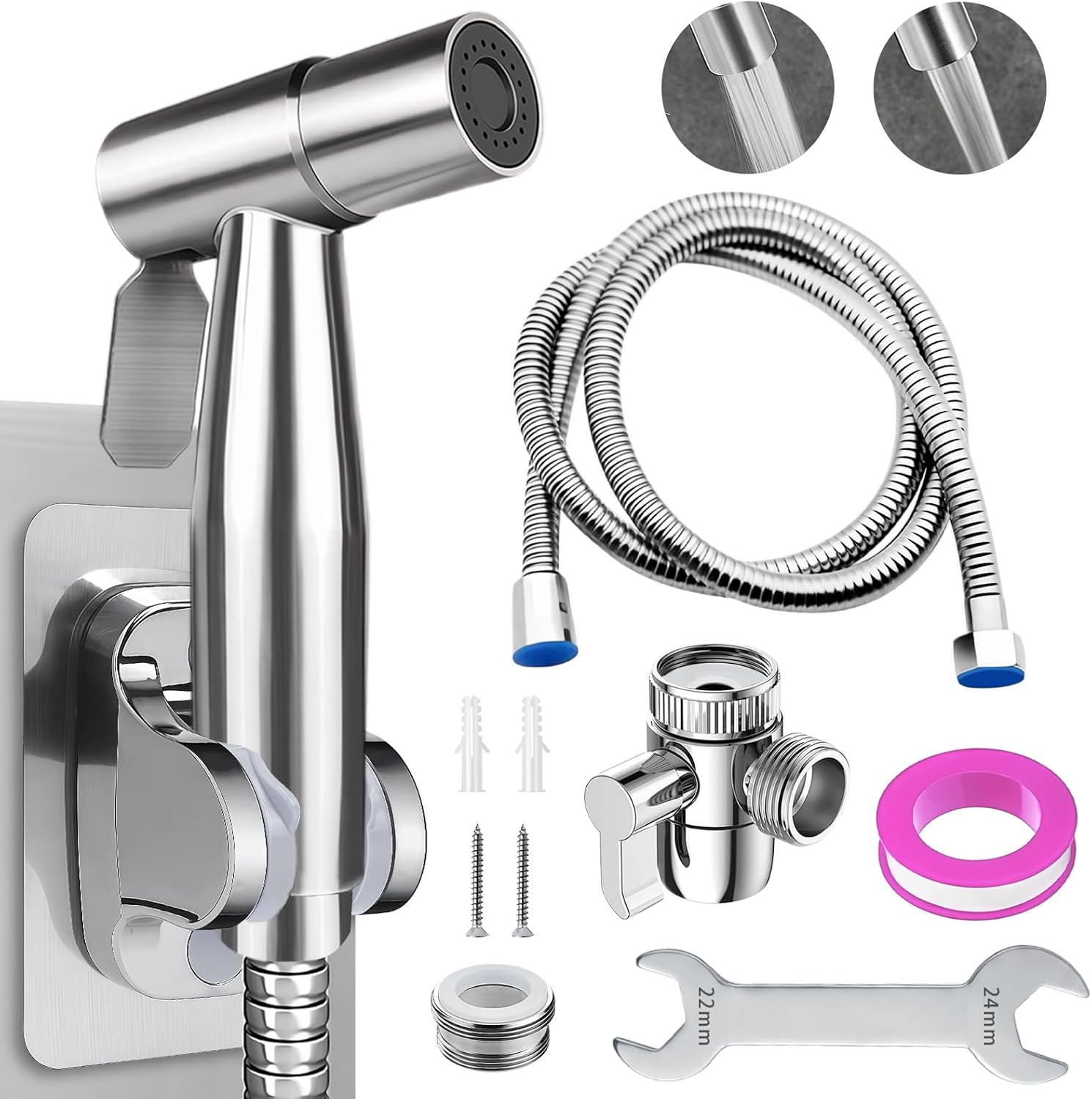 Bidet-sprühset Für Die Toilette, 6-teilig, Hygienisches Bidet-sprühset Mit 1,5 Meter Schlauch, Für Die Persönliche Hygiene, Toilettenreinigung, Haustierbaden Und Duschen
