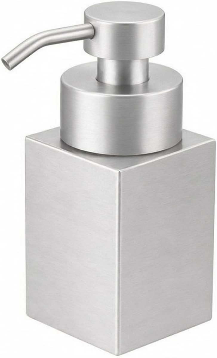 Von Dispenser Nachfüllbarer, Transparenter Pumpspender Aus Edelstahl Für Küche Und Bad, Silber