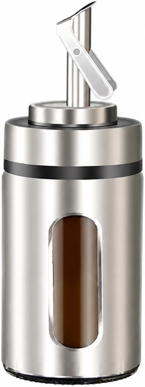 Dosierer Aus Edelstahl, Glas Und Metall Mit Ausgießer Für Köche, Gastronomen Und Catering, 120 Ml