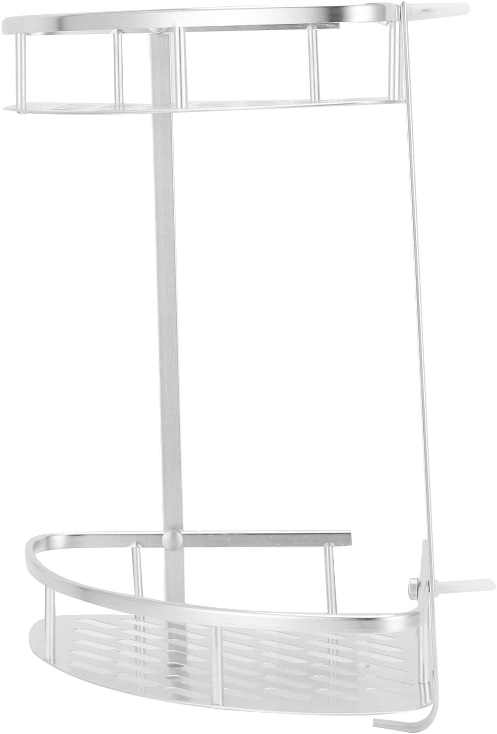 2-stufiges Eckduschregal, Wandmontage, Aluminium