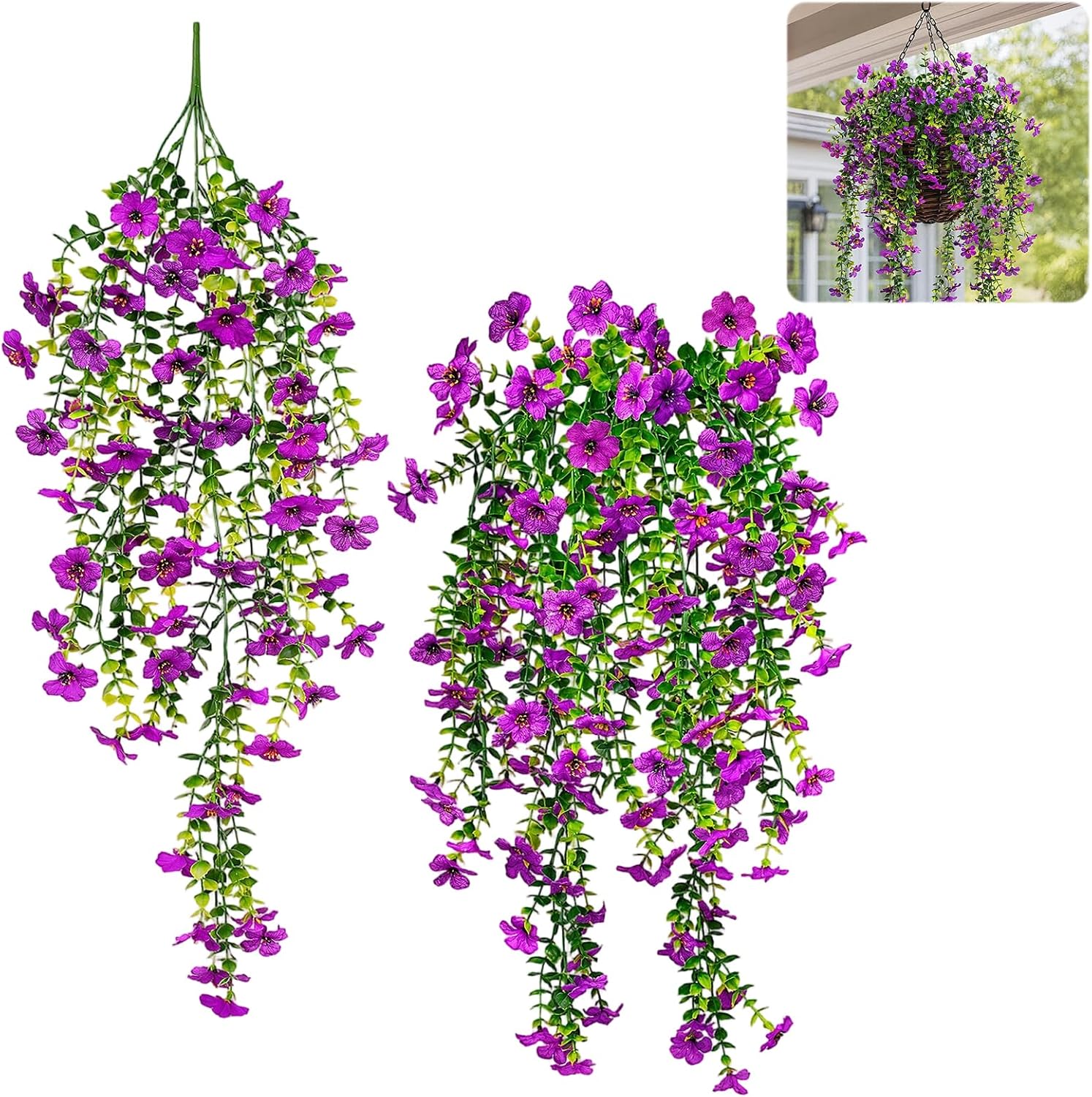 Stück Lila Seidenblumen, Prunkwinden-ranken, 72 Cm, Für Wand, Zuhause