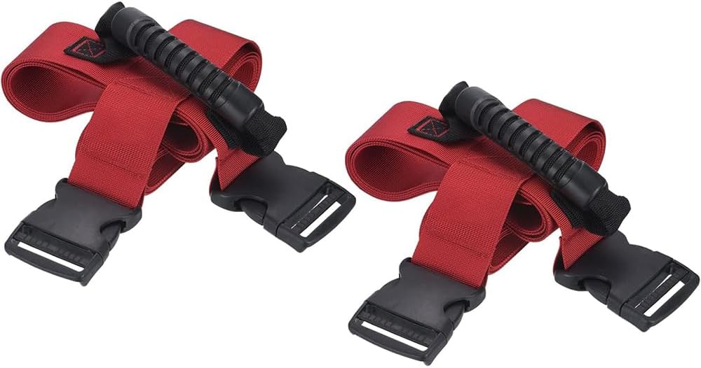 Set Aus 2 Nylon-tragegurten Mit Rutschfestem Griff, 5 X 192 Cm Verstellbare Länge, Sehr Robust Für Umzüge Von Kartons, Gepäck Und Möbeln (burgunderrot)