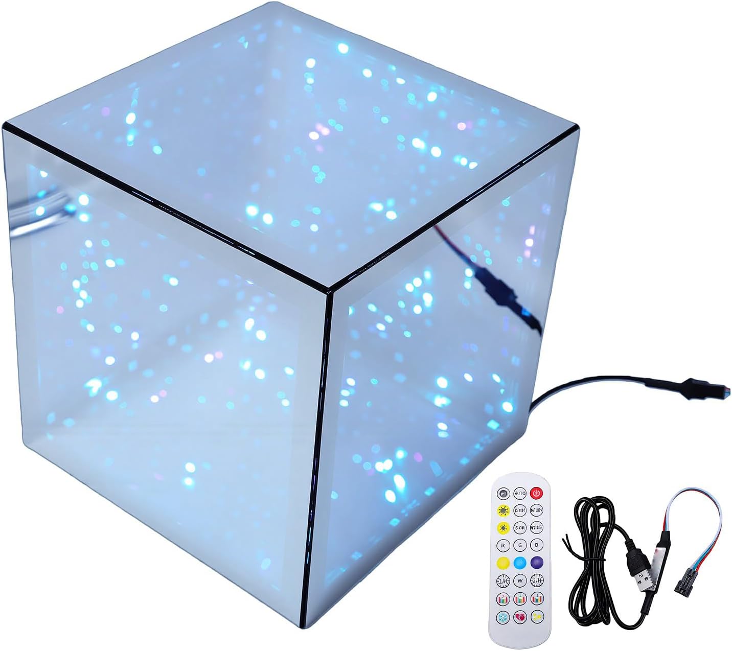 20,1 Cm Led-lichtwürfel, 3d-acryl-unendlichkeitsspiegel