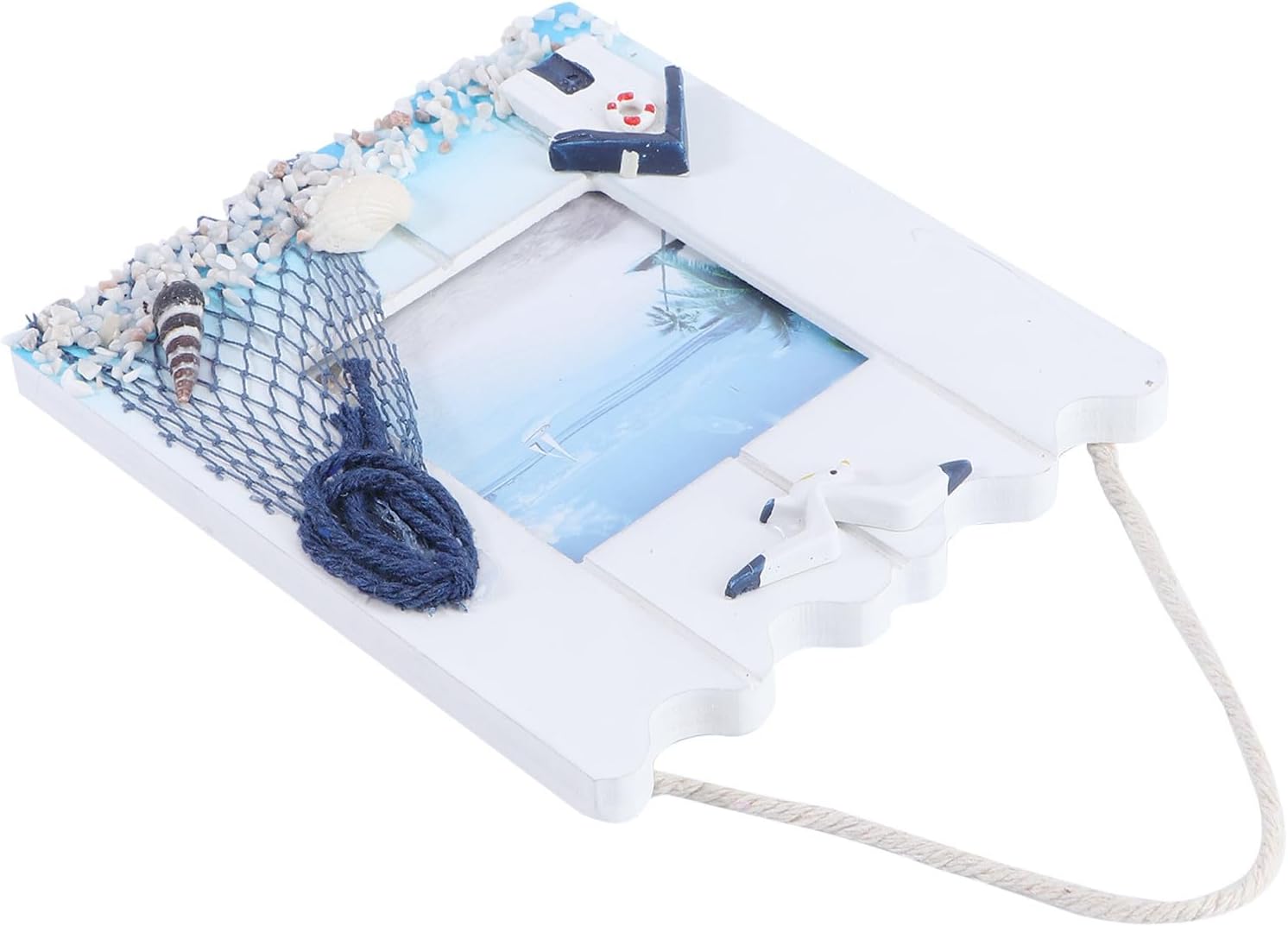 Hängender Bilderrahmen Und Vielseitiger Tischfotoständer, Mediterraner Stil, Tannenholz, Inneneinrichtung, Verschiedene Stile, Sommerliche Atmosphäre