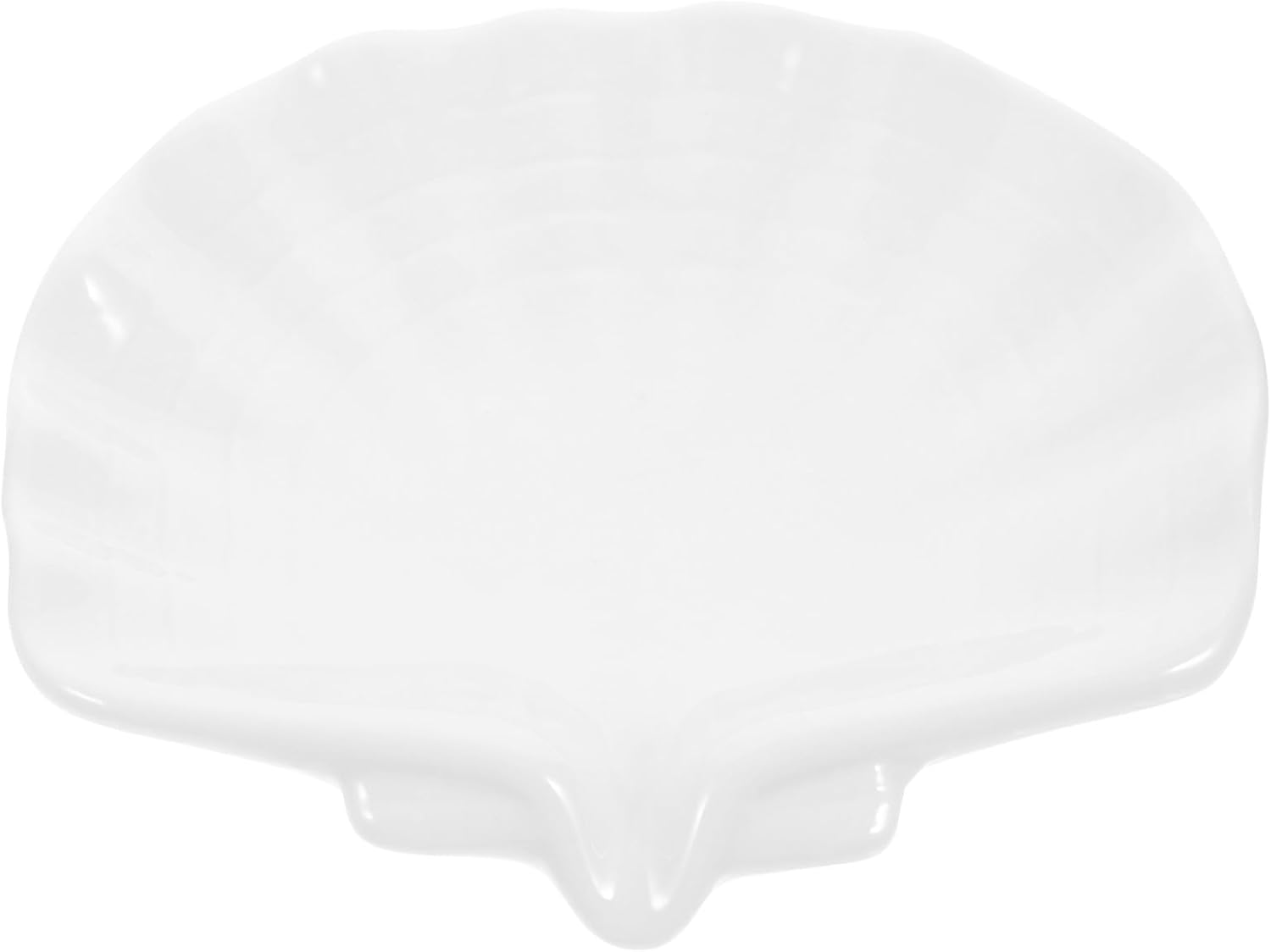 Elegante Und Robuste Seifenschale Aus Weißer Keramik In Muschelform, Die Vor Abnutzung Schützt Und Sich Ideal Für Badezimmer Oder Büro Eignet.