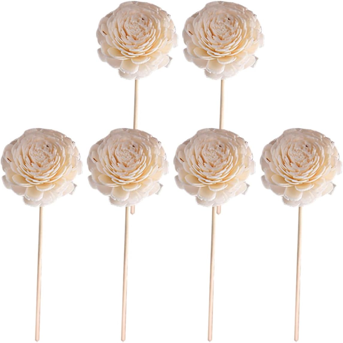 Handgefertigte Duftstäbchen Aus Weißem Rattan Mit Trockenblumen, 6 Stück, Hohe Haltbarkeit Und Duftintensität, Ideal Für Hochzeiten Und Schaufensterdekoration