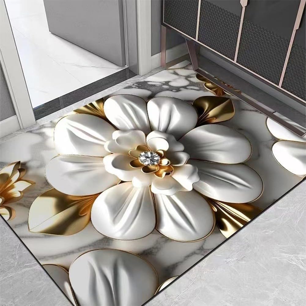 Wasserabweisende, Waschbare Eingangsmatte (floral-2 50 80cm)