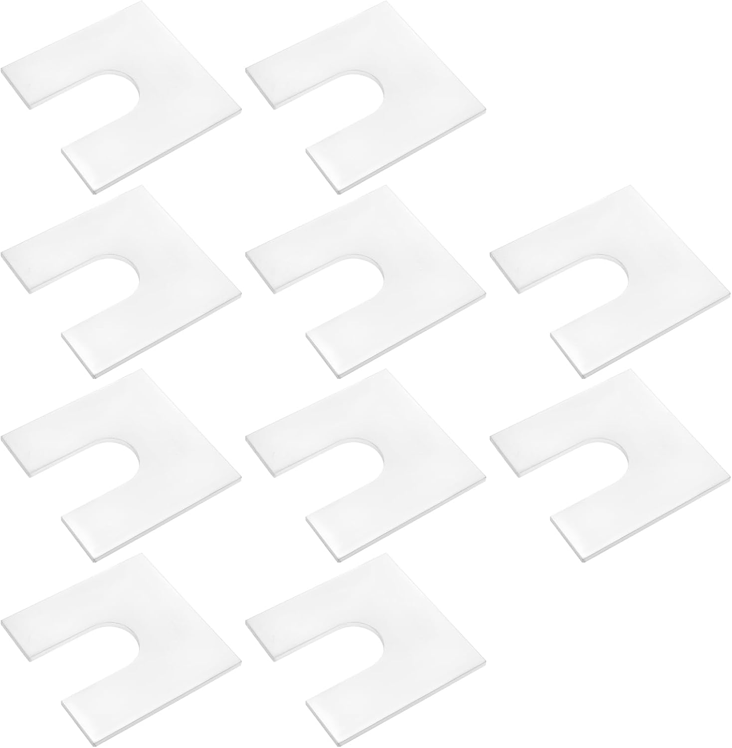 Satz Mit 10 U-förmigen, Hufeisenförmigen Aluminium-distanzstücken, 50 Mm X 50 Mm Metall-distanzstücke Mit 17 Mm Schlitzen, Kotflügelausrichtung, 2 Mm Dicke, Quadratische Unterlegscheibe