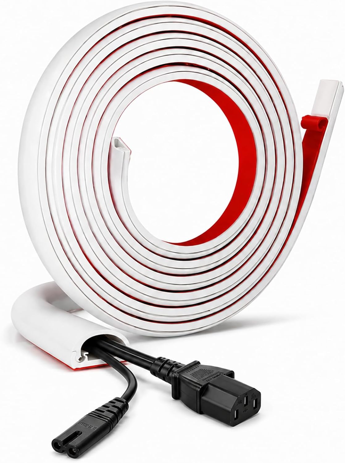 Meter Selbstklebender Kabelkanal, 27 X 11,5 Mm Flexibler Halbrunder Kabelkanal, Weiße Bodenkabelabdeckung, Kabelabdeckung Typ D, Für Wand-, Boden-, Sockelleisten-, Tv- Und Elektrokabelabdeckung