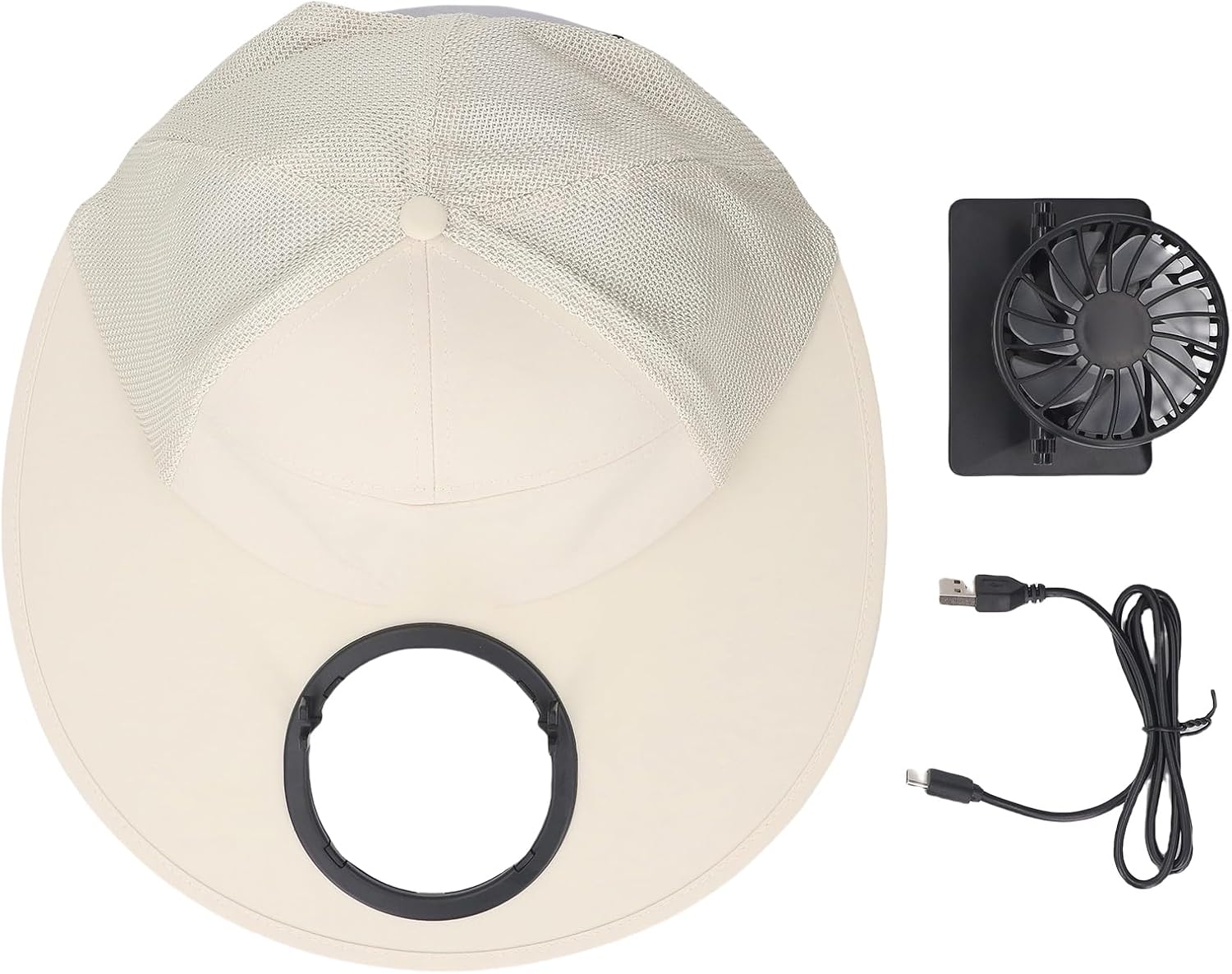 Solarbetriebener Ventilatorhut, 2 Lademöglichkeiten, Verstellbare Breite Krempe, 3 Geschwindigkeitsstufen, Leiser Ventilator Für Camping, Wandern Und Radfahren