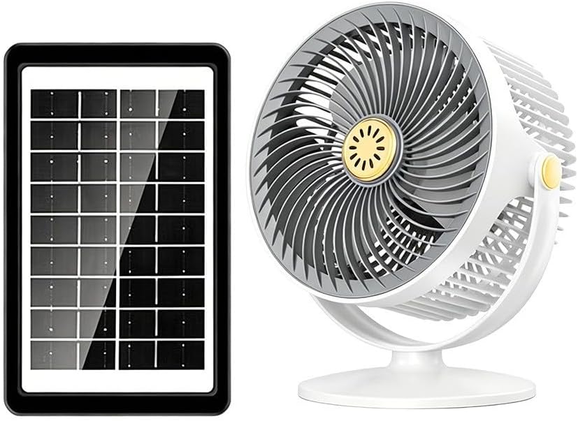 Ventilator Mit 3000-mah-akku, 8 M Luftdurchsatz, 5 Geschwindigkeitsstufen, Weiß