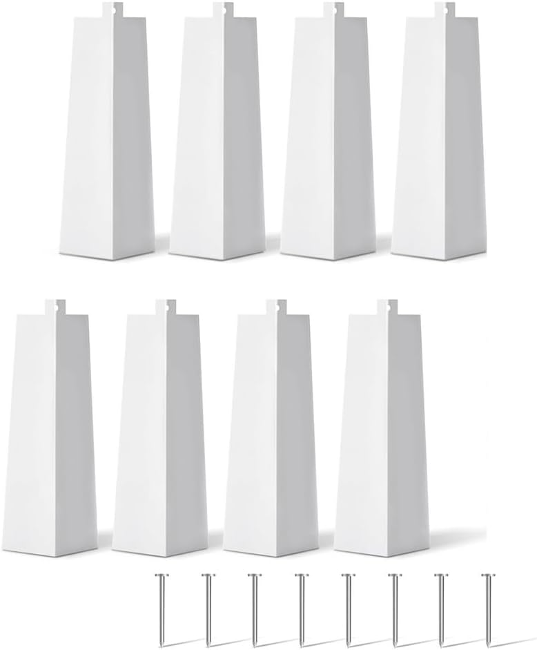 Set Mit 8 Aluminium-zierleistenabdeckungen (8 Zoll) – Weiß
