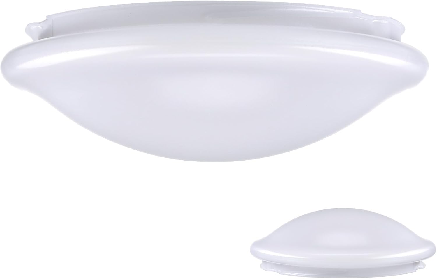 Moderner Und Schlichter Runder Deckenlampenschirm Fürs Schlafzimmer, Weißer Kunststoff, Sanfter Lichtfilter, Leicht Austauschbar