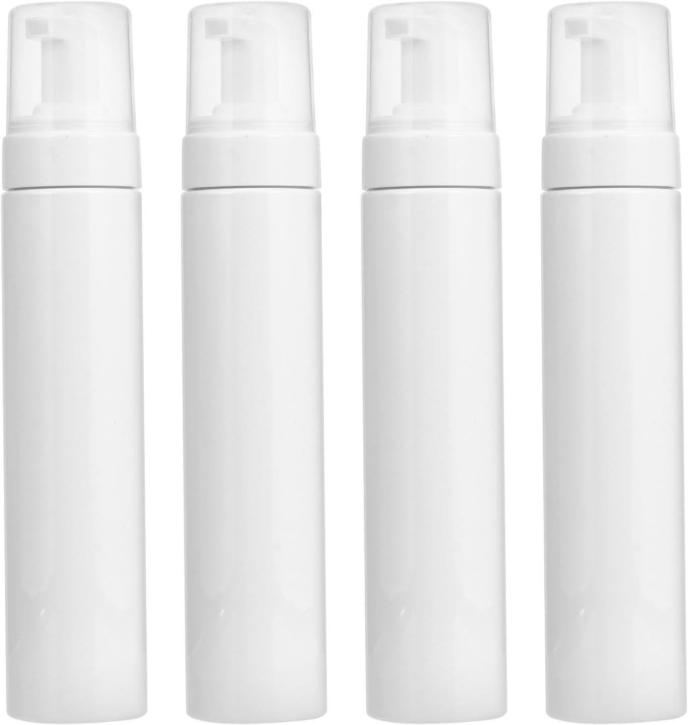 4-teiliges Set Wiederbefüllbarer Schaumflaschen, Tragbar Und Auslaufsicher, 250 Ml Weißer Kunststoffspender Für Gel Und Shampoo, Fürs Badezimmer