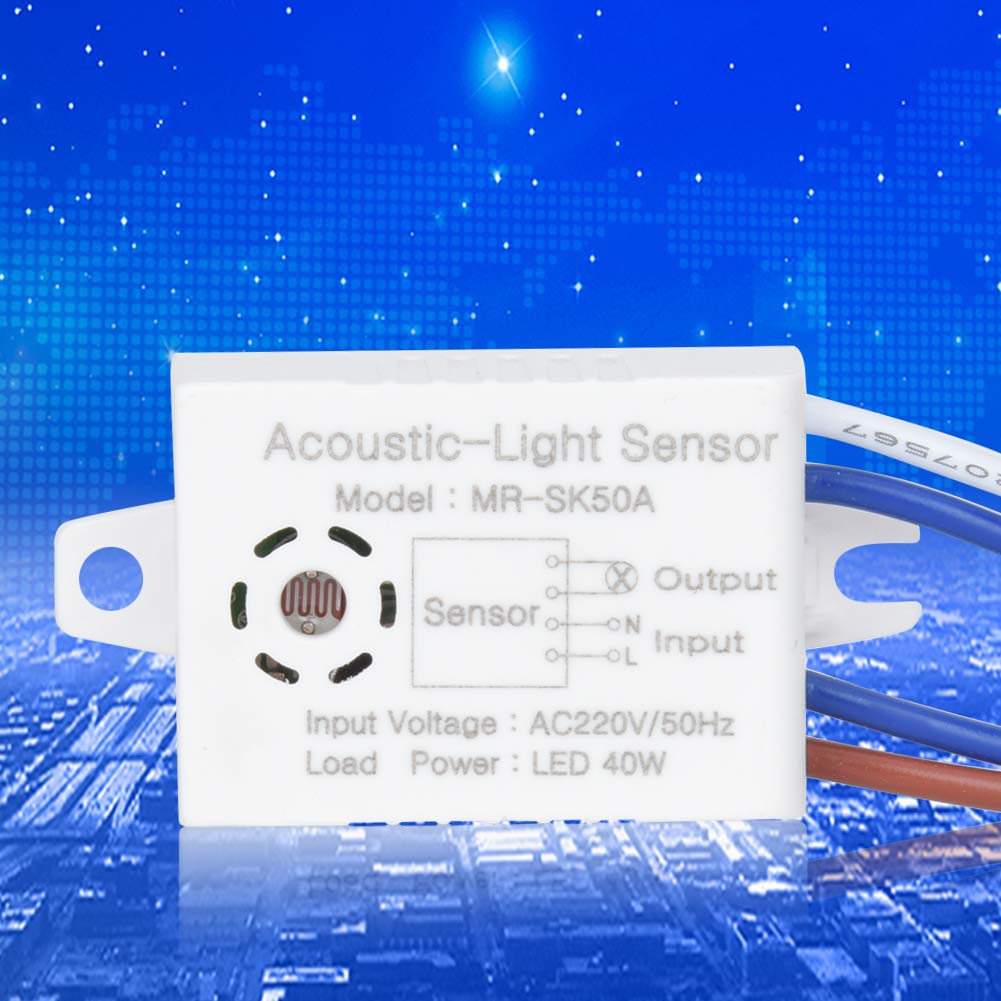 Led-licht- Und Tonsteuerungsschalter, Universelle Lampenkompatibilität, Hochempfindlicher Sensor Mit 45 Sekunden Verzögerung, Benutzerfreundlicher Fotoelektrischer Schalter
