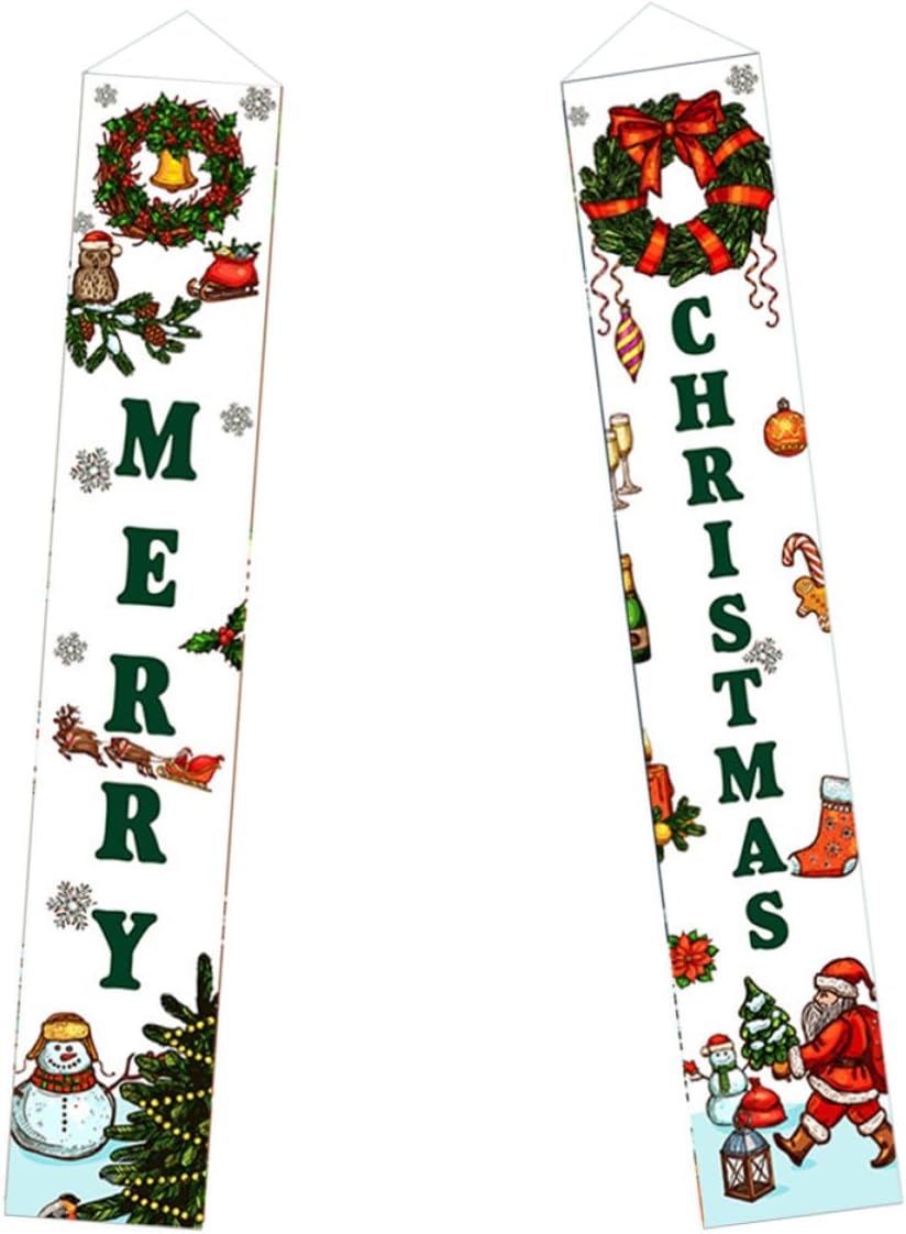 Weihnachtlicher Türvorhang Aus Polyester, Dekoratives Paar Für Die Haustür, Festliche Und Leuchtende Girlande Für Die Außen- Und Innendekoration