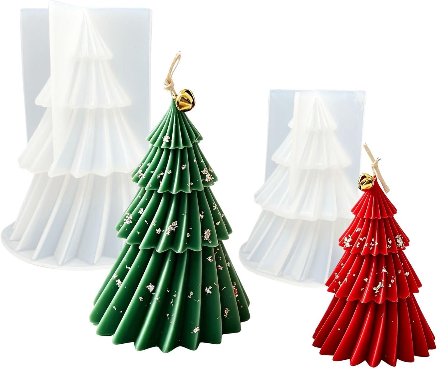 Set Mit 2 3d-weihnachtsbaum-silikonformen Für Epoxidharz