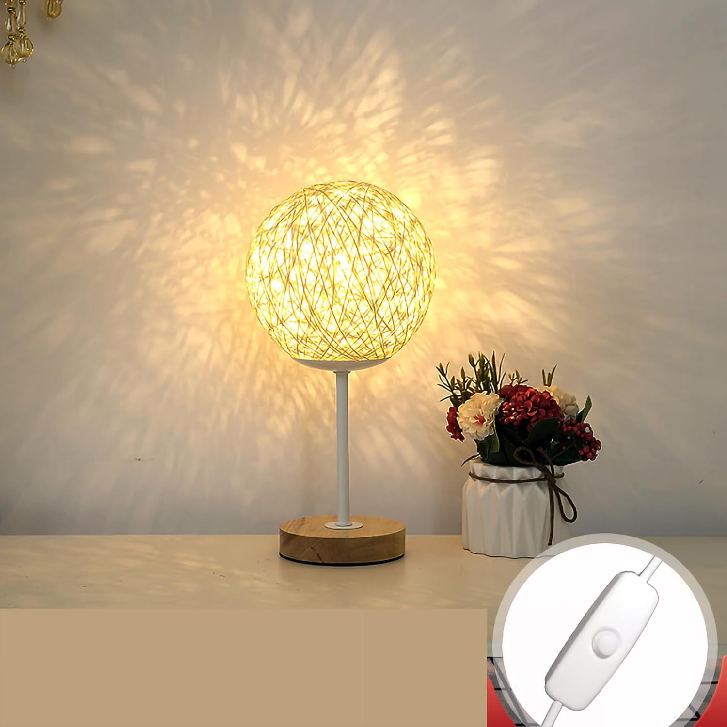 Schreibtischlampe Aus Holz Mit Usb-ladegerät, Geformtes Led-nachtlicht