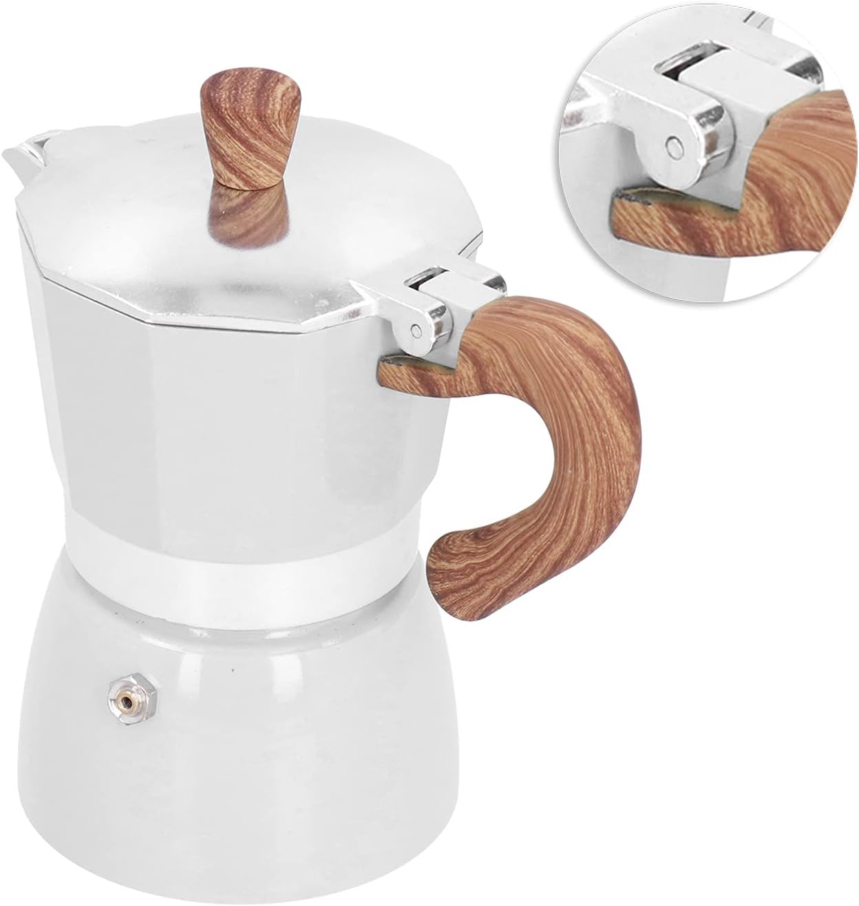 150-ml-achteck-kaffeemaschine Aus Aluminium Mit Kostenlosem Warmhaltegriff Für Zuhause, Büro Und Reisen