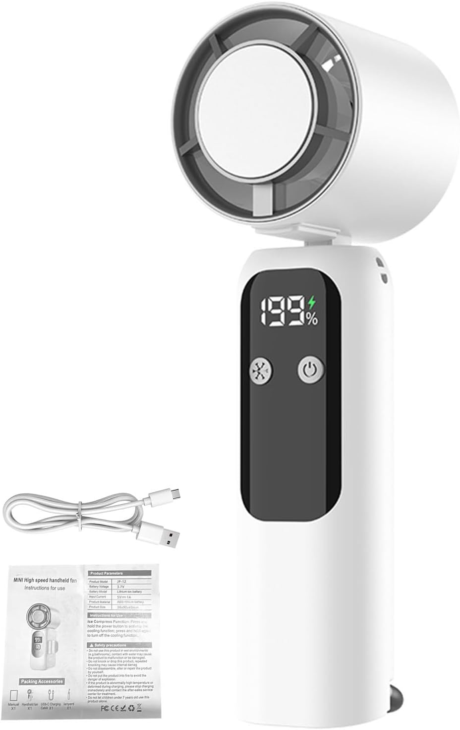 Tragbarer Eisventilator Mit Faltmechanismus (weiß)