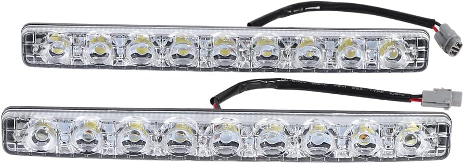 12-v-tagfahrlicht, 9 Weiße Leds, Langer Streifen, Paar
