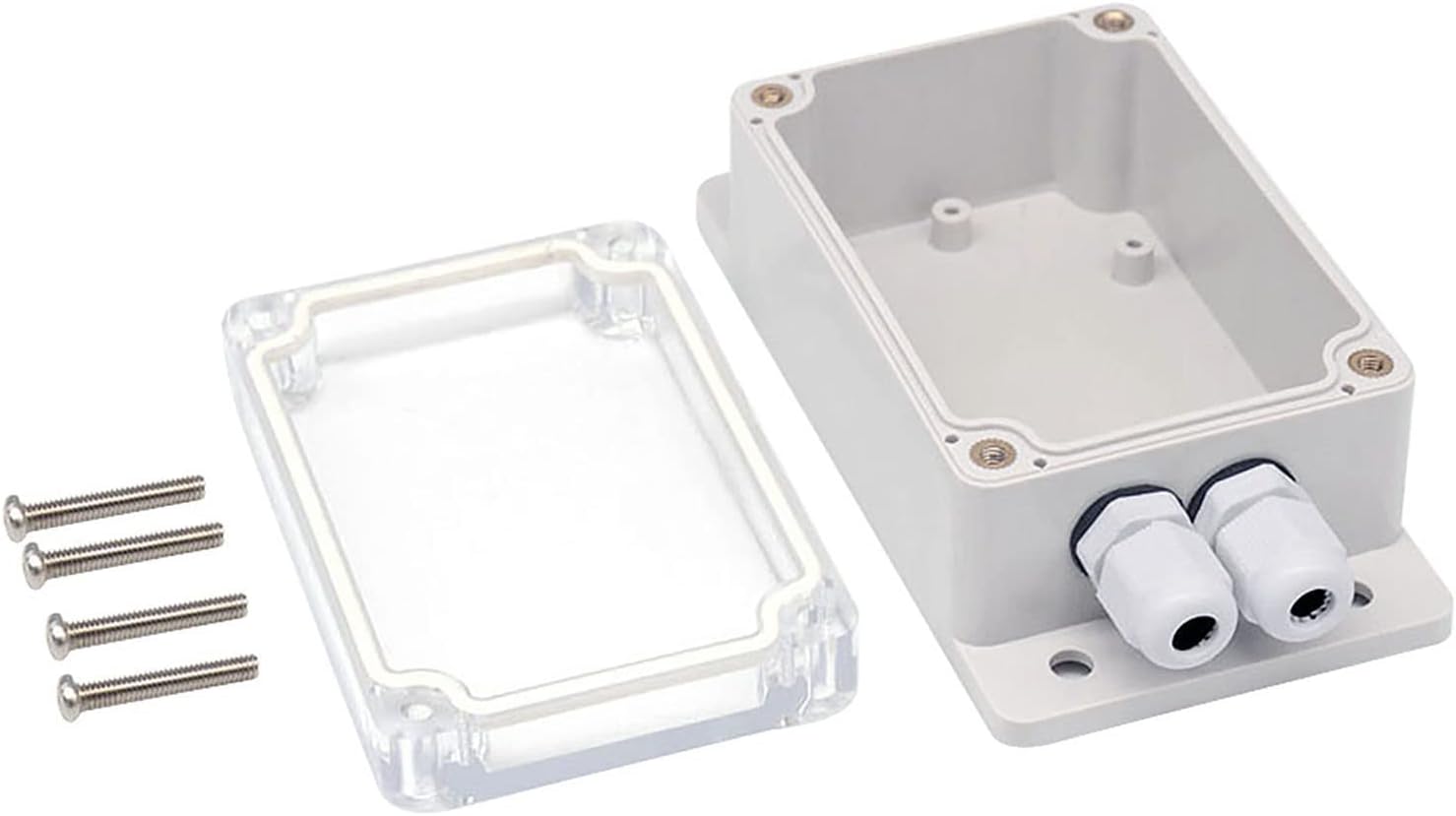 Ip66 Abs-pc-anschlussdose Für Duale Hf-netzteilbasis, Mit Transparenter Abdeckung Für Außenbeleuchtung Für Weihnachtsbäume