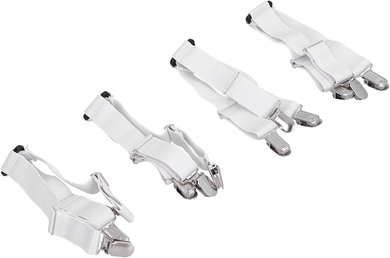 Set Mit 4 Bettlaken-befestigungen, Elastische Edelstahlbänder Für Matratzenbezüge Mit Verstellbarem Dreiecksdesign Zum Fixieren Von Spannbettlaken