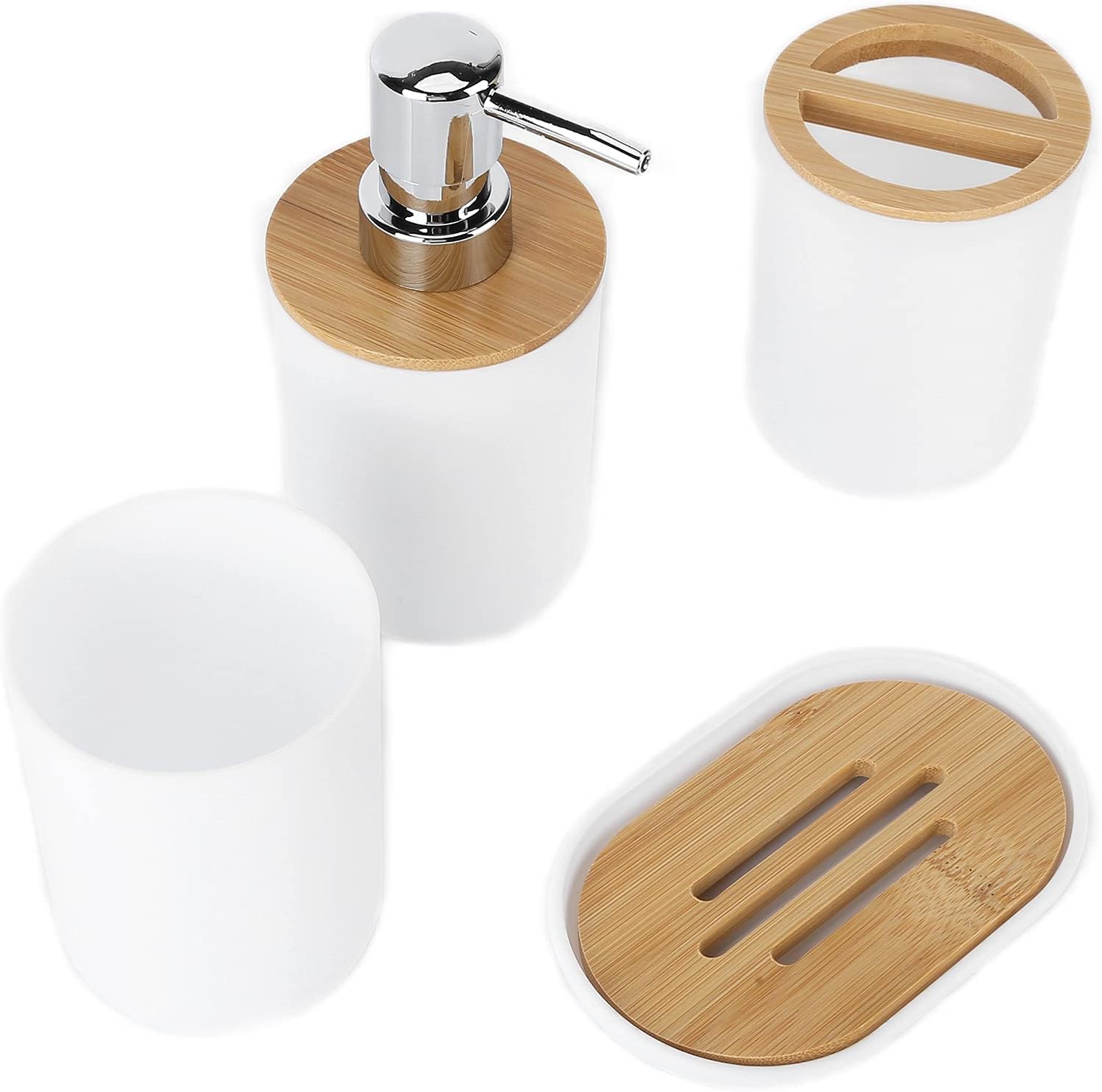 Bambus-badezimmer-accessoire-set, 4-teilig