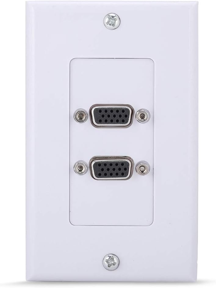 2-port Vga Us Wanddosenadapter, Flammhemmendes Abs Mit Schraubbefestigung Für Technische Verkabelung