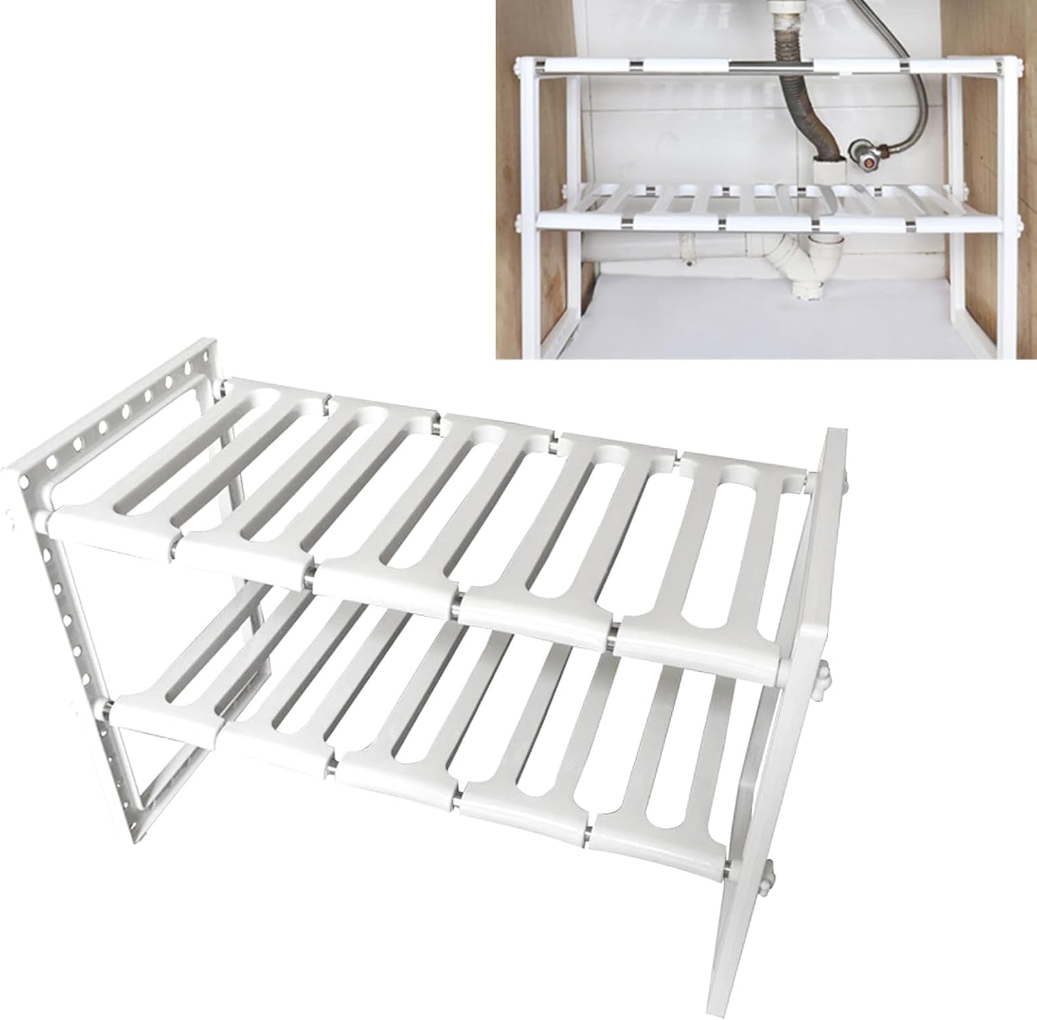 Ablage Für Unter Die Spüle, Ausziehbarer Küchenorganizer, Multifunktionales Design, Ideal Für Töpfe, Pfannen Und Flaschen