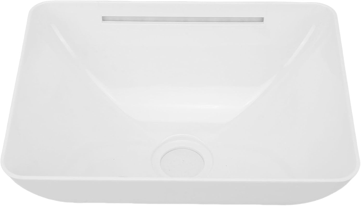 Null Acryl-aufsatzwaschbecken, 13,69 X 10,22 Zoll, Rechteckiges Waschbecken Mit Vorgebohrtem Abflussloch Für Waschtisch, Küche, Boot, Wohnmobil