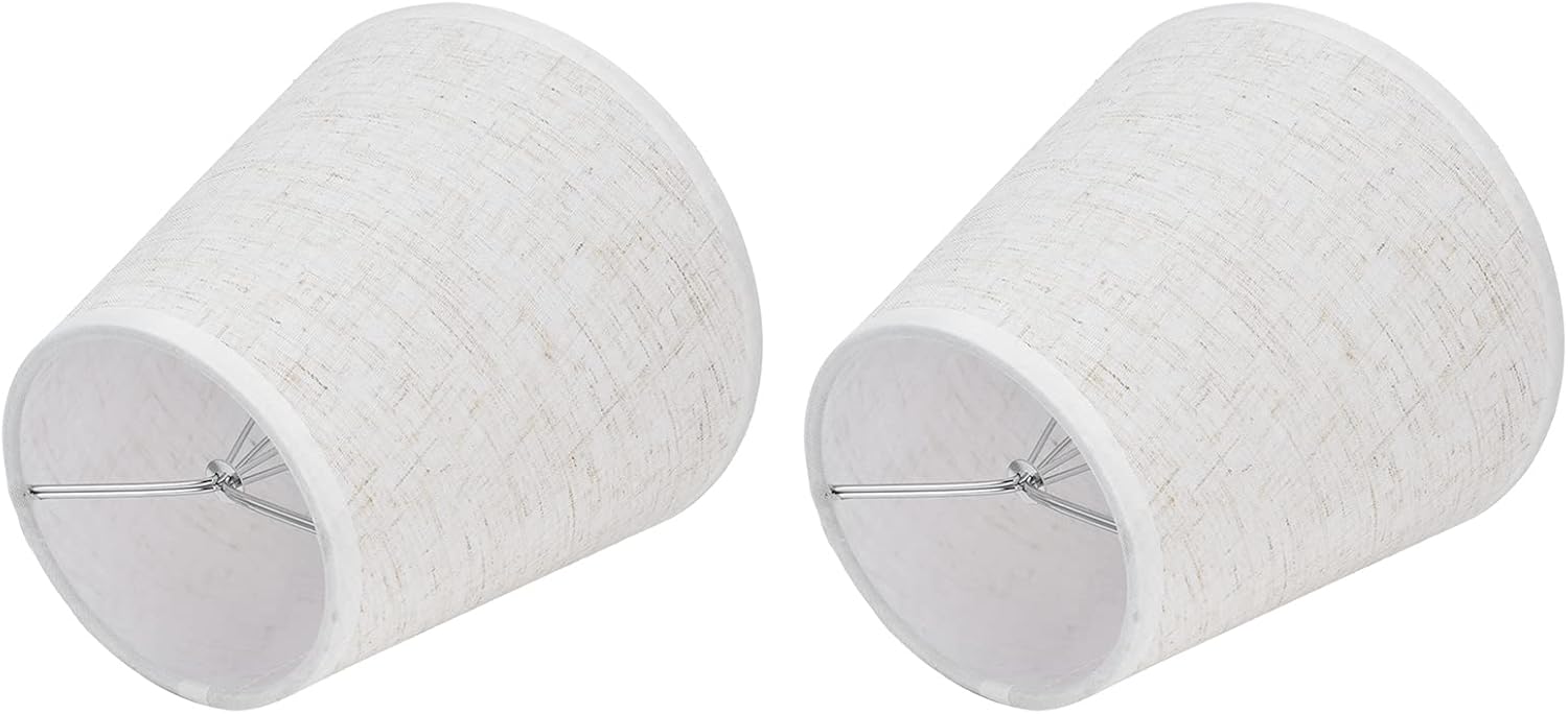 2-teiliger Lampenschirm Aus Stoff Mit Guter Lichtdurchlässigkeit Und Sicherem Design, Für E14-schraubfassung-kronleuchterbirne, Tischlampe Und Kronleuchter (pt09)