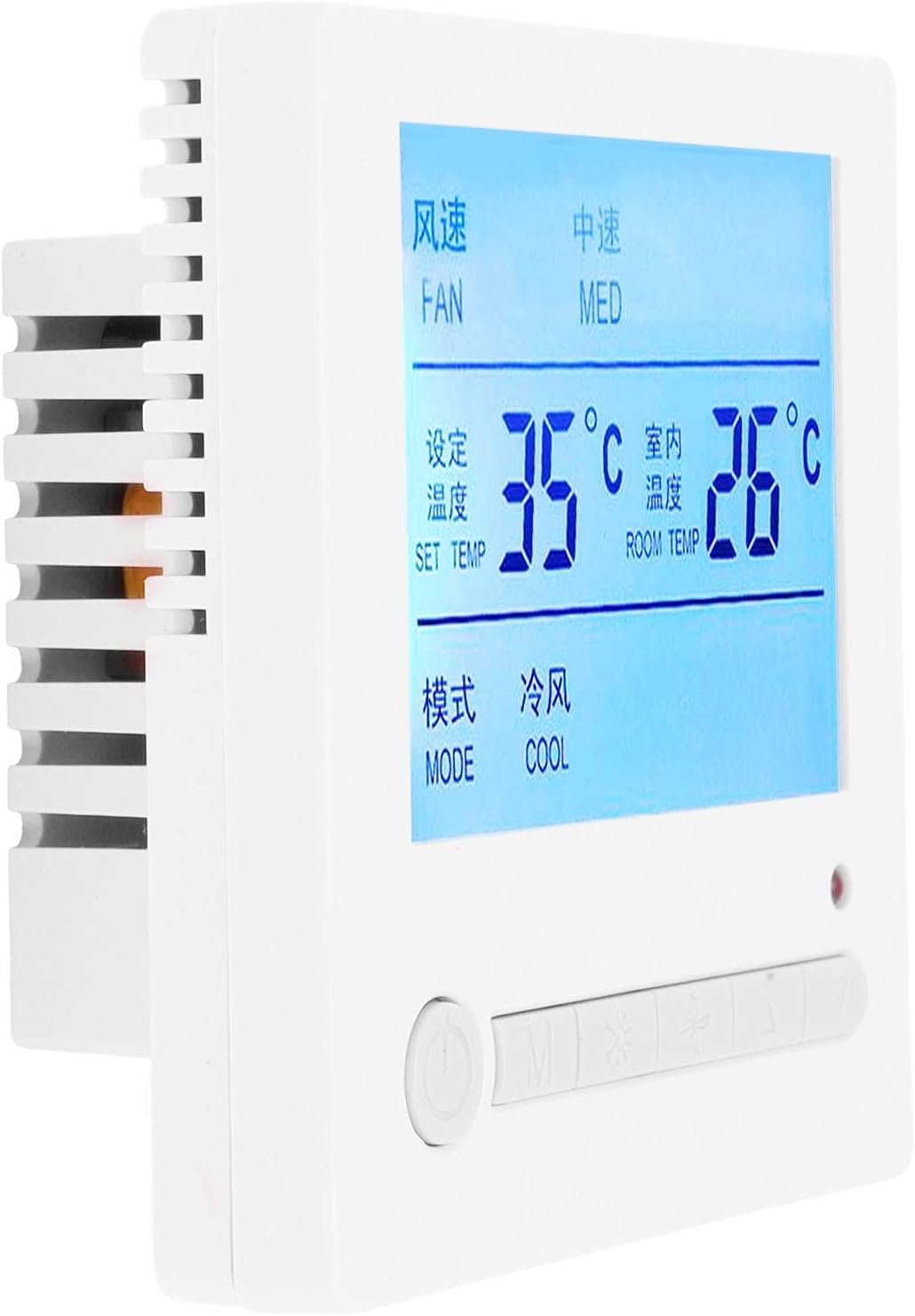 Intelligenter Ac220v Lcd-temperaturregler Für Lüfterspulen Mit Thermistor Und Großem Display Für Klimaanlagen Und Raumklimageräte