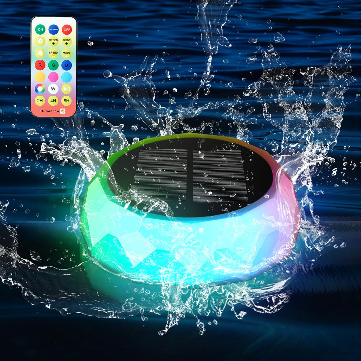 Schwimmende Solar-poolleuchten, Rgb-farbwechsel-poollampe, Ip68 Wasserdichte Schwimmende Solarbeleuchtung Mit Fernbedienung Für Spa, Party, Terrasse Und Garten
